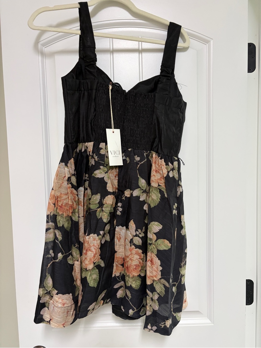 VICI Black Sundress with Peach Floral Skirt